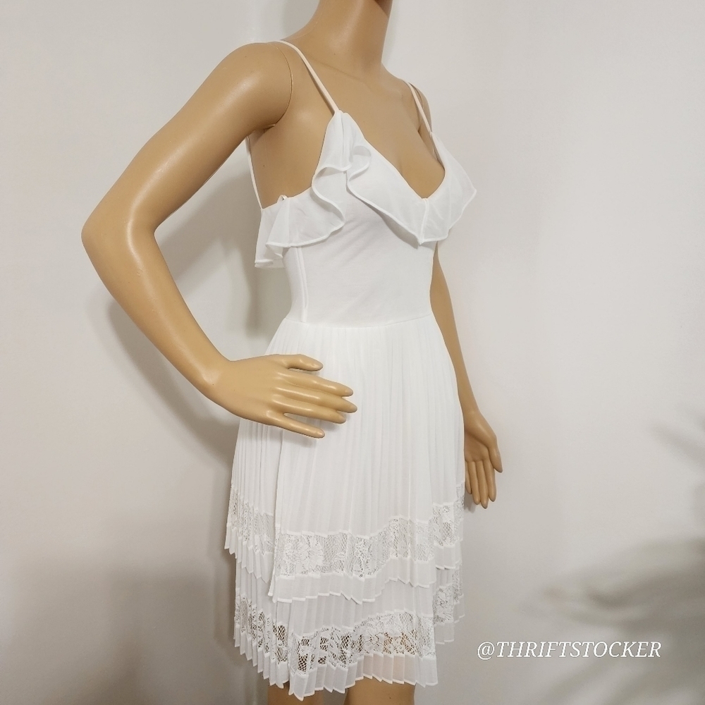 French Connection Adanna Pleated White Dress - Picture 4 of 10